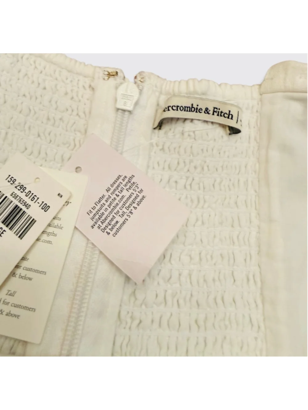 Abercrombie & Fitch Linen Blend Square Neck Maxi Dress Cream NWT Size L